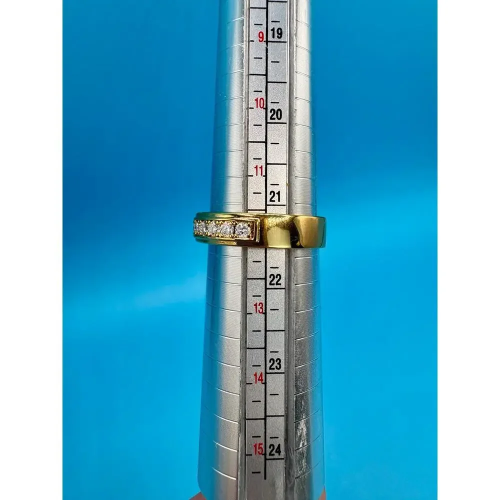 Sz. 12 .5CTW Moissanite Band - 14k Vermeil over 925 Sterling